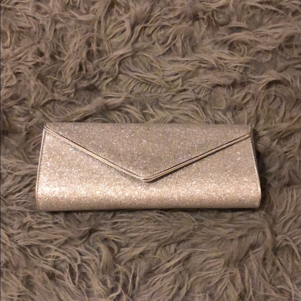 Silver glitter clutch